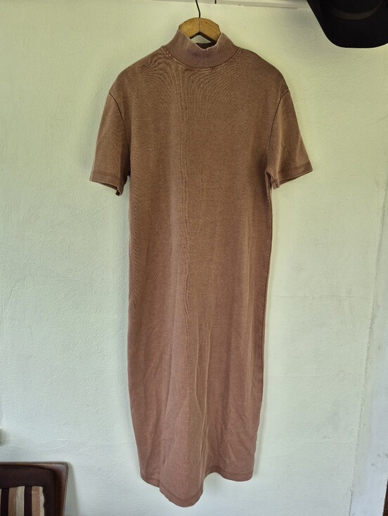 Zara Dresses & Skirts - Zara Cotton Blend Maxi T Shirt Dress With Mock Neck Small New